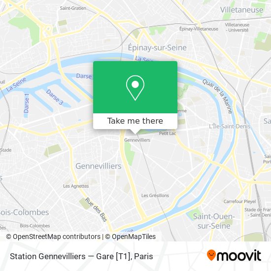 Mapa Station Gennevilliers — Gare [T1]