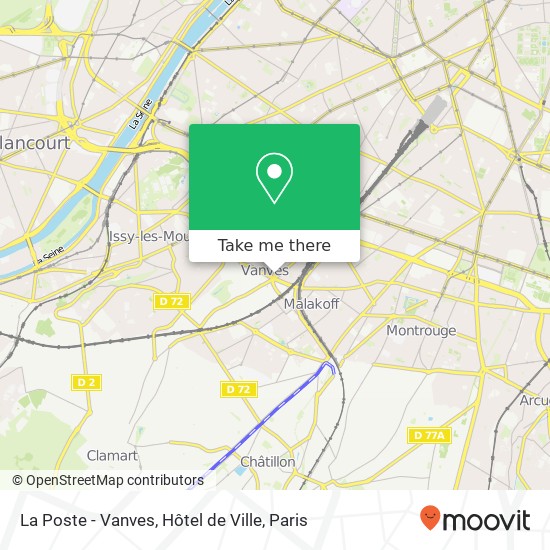 La Poste - Vanves, Hôtel de Ville map