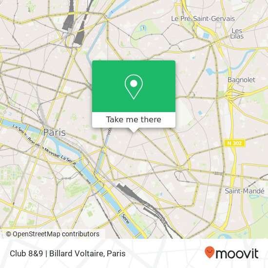 Club 8&9 | Billard Voltaire map