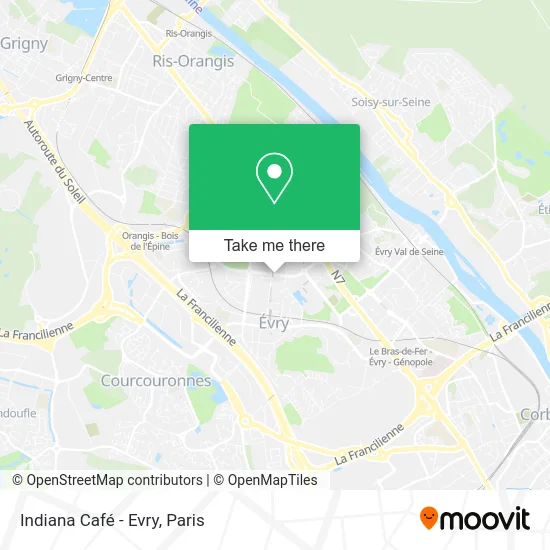 Indiana Café - Evry map