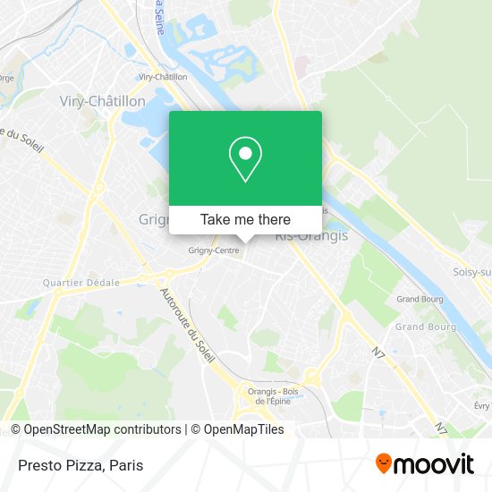 Presto Pizza map