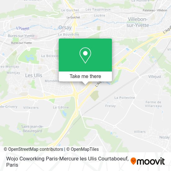 Wojo Coworking Paris-Mercure les Ulis Courtaboeuf map