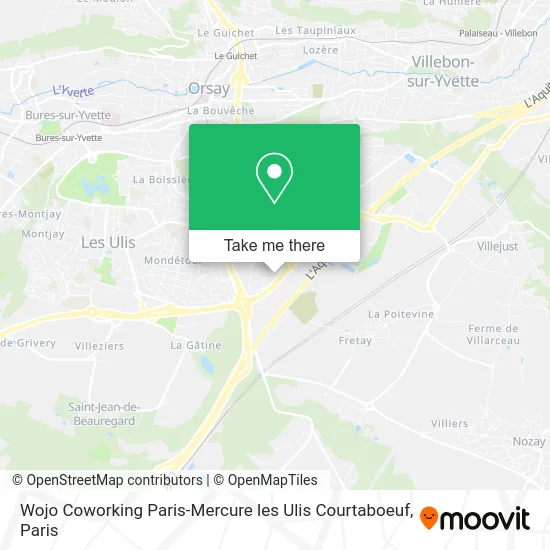 Wojo Coworking Paris-Mercure les Ulis Courtaboeuf map