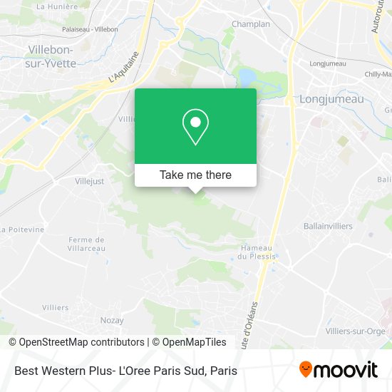 Best Western Plus- L'Oree Paris Sud map