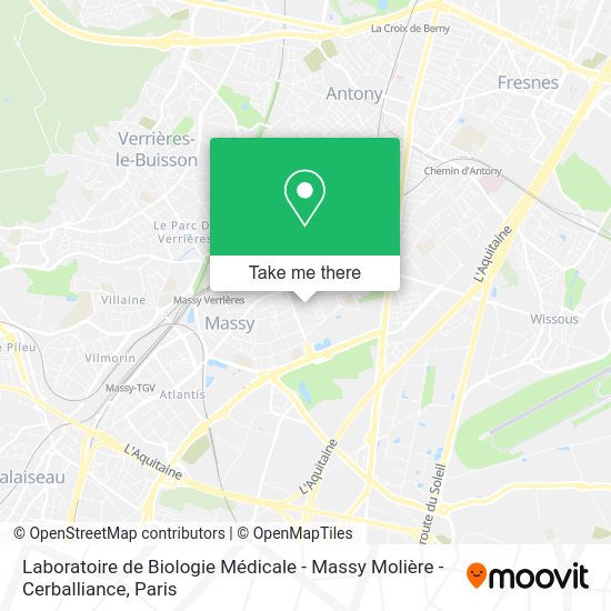 Laboratoire de Biologie Médicale - Massy Molière - Cerballiance map
