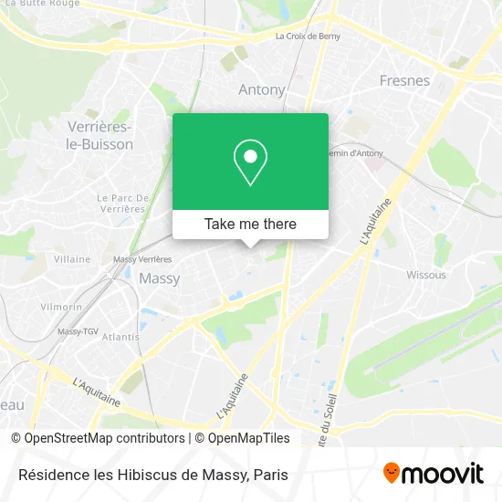 Résidence les Hibiscus de Massy map