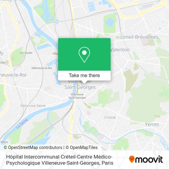 Hôpital Intercommunal Créteil-Centre Médico-Psychologique Villeneuve-Saint-Georges map