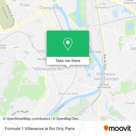 Formule 1 Villeneuve le Roi Orly map