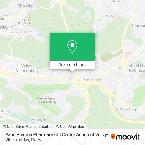 Paris Pharma Pharmacie du Centre Adhérent Vélizy-Villacoublay map