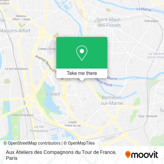 Aux Ateliers des Compagnons du Tour de France map