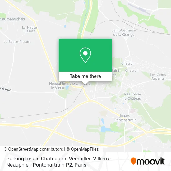 Parking Relais Château de Versailles Villiers - Neauphle - Pontchartrain P2 map
