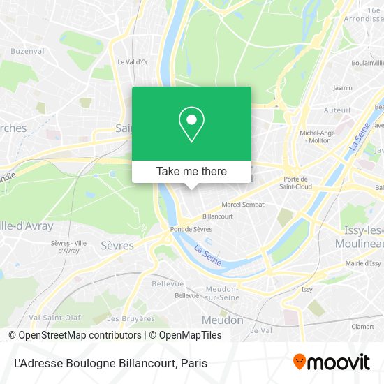 L'Adresse Boulogne Billancourt map