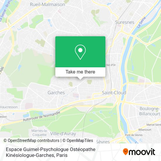 Espace Guimel-Psychologue Ostéopathe Kinésiologue-Garches map