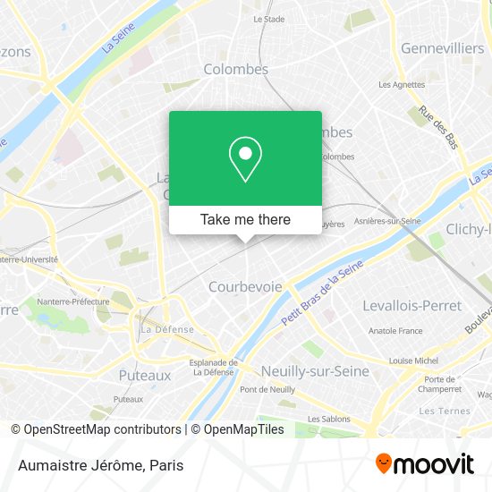 How to get to Aumaistre Jérôme in Courbevoie by bus, metro, train