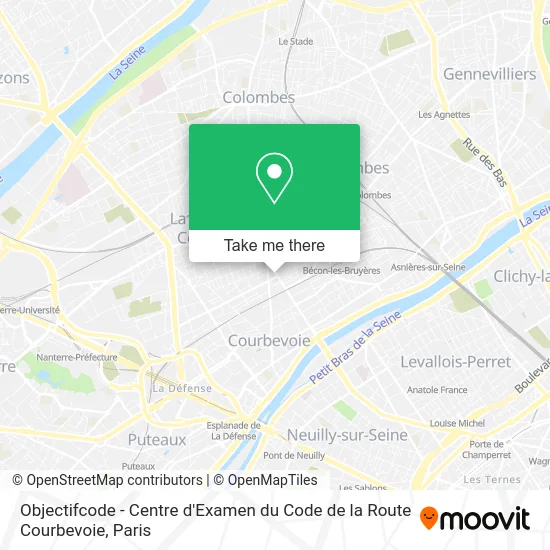 Objectifcode - Centre d'Examen du Code de la Route Courbevoie map