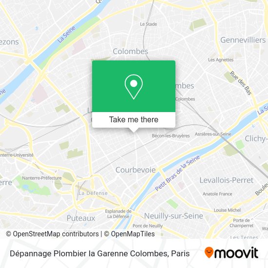 Dépannage Plombier la Garenne Colombes map