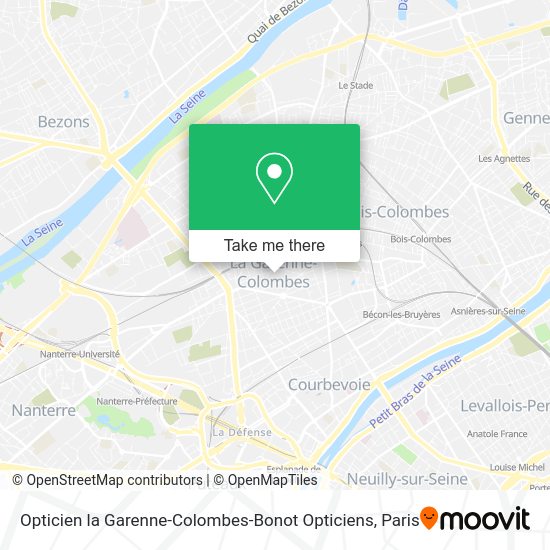 Opticien la Garenne-Colombes-Bonot Opticiens map