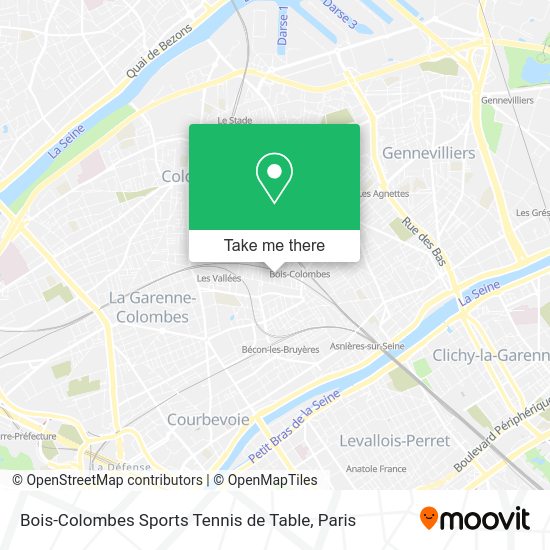 Bois-Colombes Sports Tennis de Table map