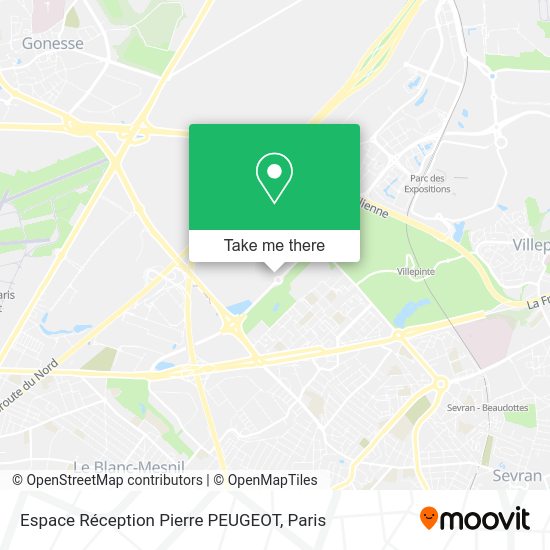 Espace Réception Pierre PEUGEOT map