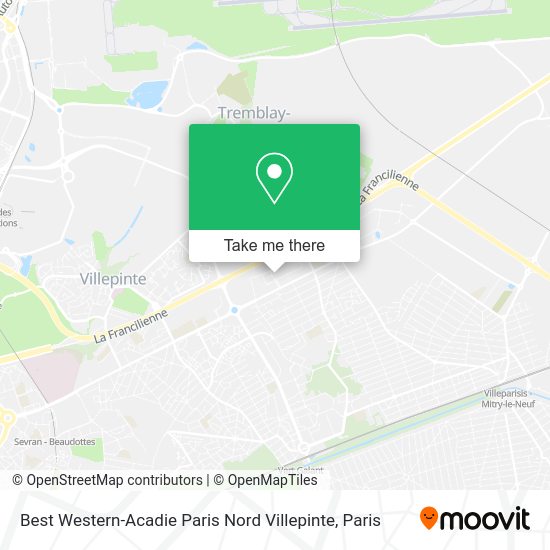 Best Western-Acadie Paris Nord Villepinte map