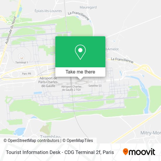 Tourist Information Desk - CDG Terminal 2f map