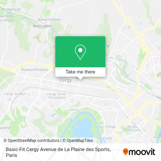 Basic-Fit Cergy Avenue de La Plaine des Sports map