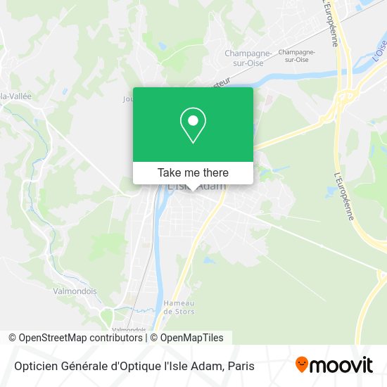 Opticien Générale d'Optique l'Isle Adam map