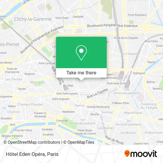 Hôtel Eden Opéra map