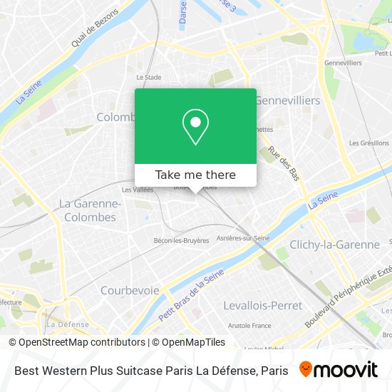 Best Western Plus Suitcase Paris La Défense map