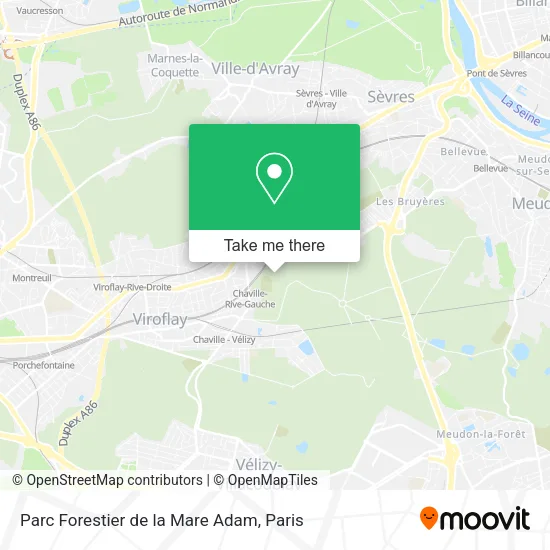 Parc Forestier de la Mare Adam map