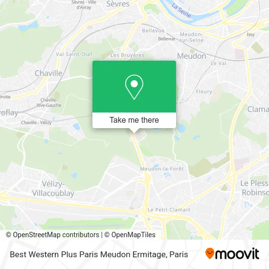 Best Western Plus Paris Meudon Ermitage map