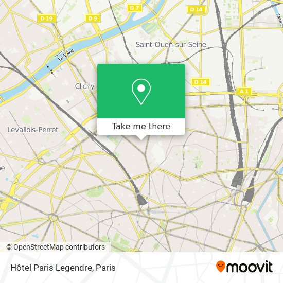Hôtel Paris Legendre map