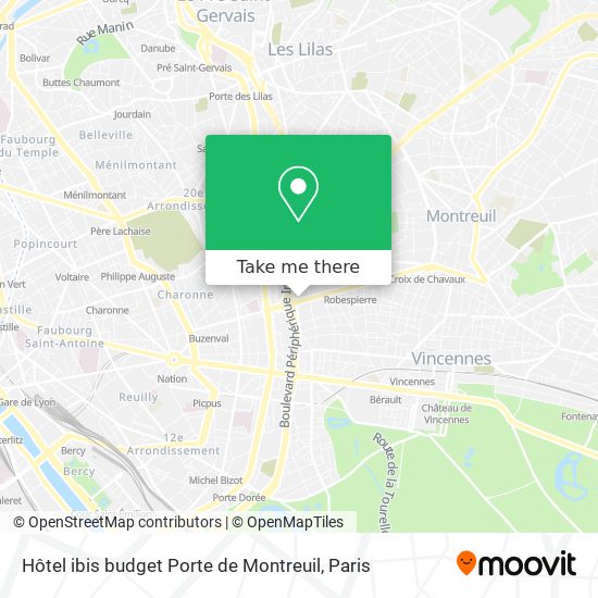 Hôtel ibis budget Porte de Montreuil map