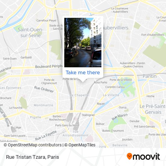 Mapa Rue Tristan Tzara