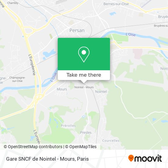 Mapa Gare SNCF de Nointel - Mours