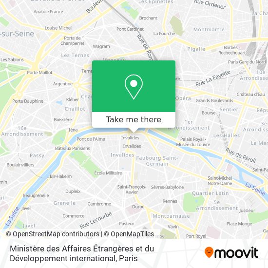 Ministère des Affaires Étrangères et du Développement international map