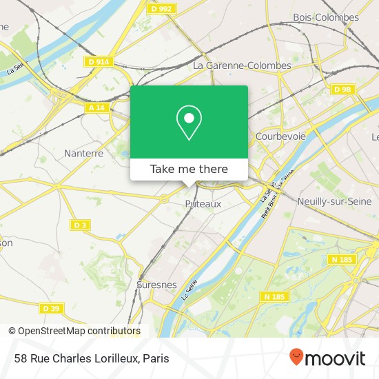 Mapa 58 Rue Charles Lorilleux