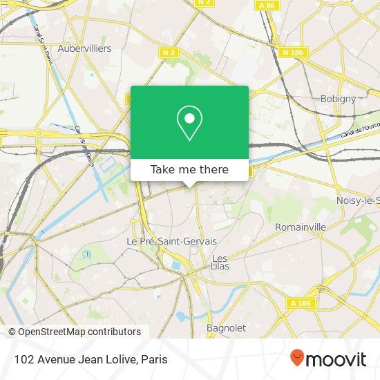 Mapa 102 Avenue Jean Lolive