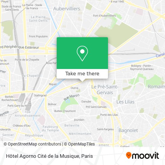 Hôtel Agorno Cité de la Musique map