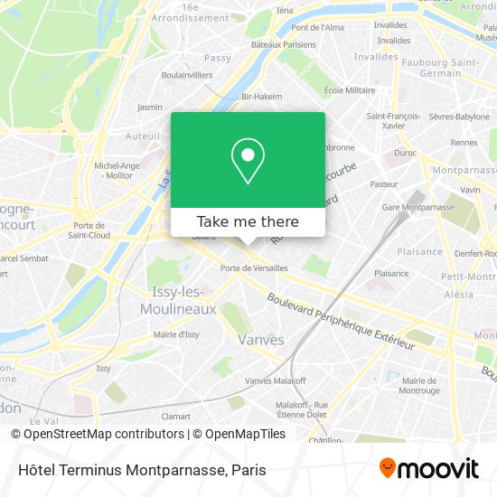 Mapa Hôtel Terminus Montparnasse