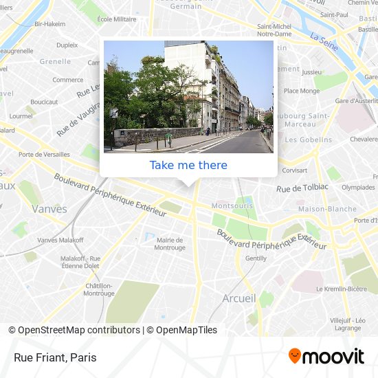 Mapa Rue Friant