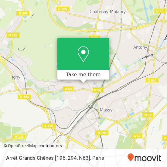Arrêt Grands Chênes [196, 294, N63] map
