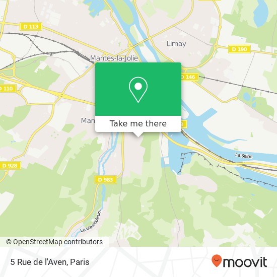 Mapa 5 Rue de l'Aven