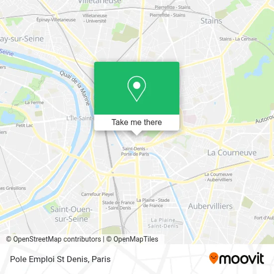 Pole Emploi St Denis map