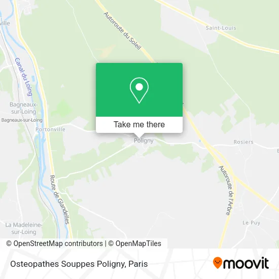 Osteopathes Souppes Poligny map
