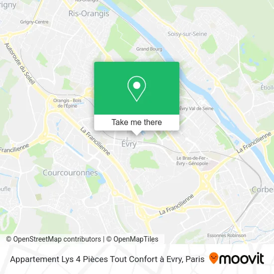 Appartement Lys 4 Pièces Tout Confort à Evry map