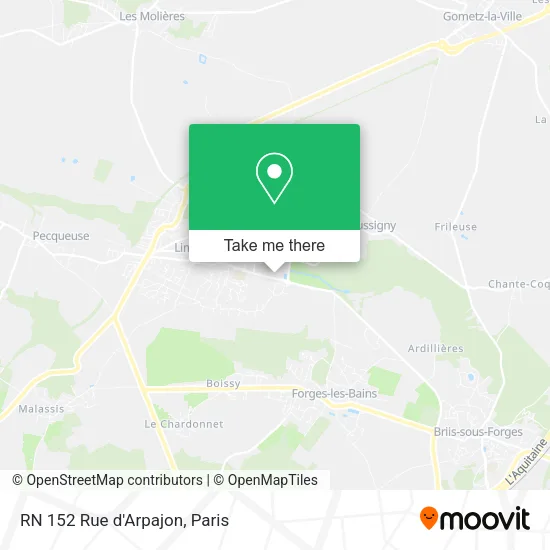 RN 152 Rue d'Arpajon map