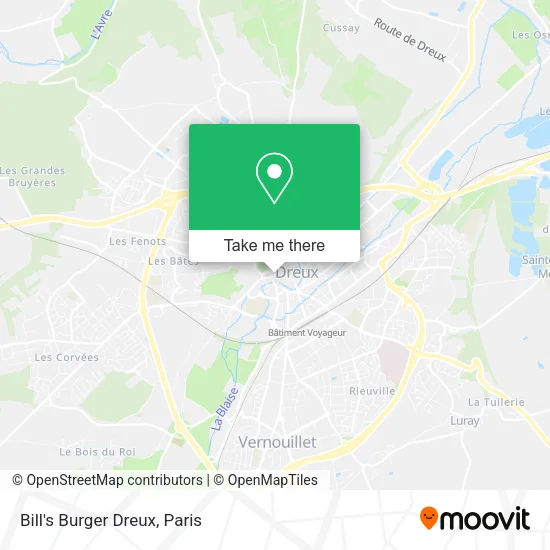 Bill's Burger Dreux map
