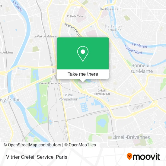 Vitrier Creteil Service map
