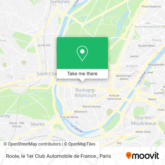 Roole, le 1er Club Automobile de France. map